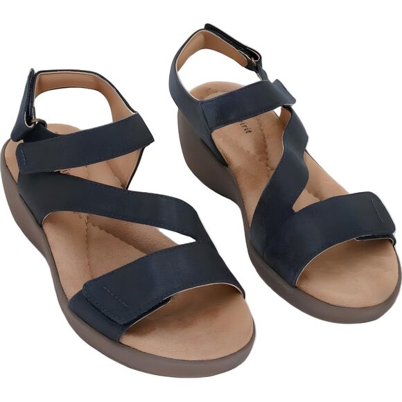 Easy Spirit Kimberly Strappy Low Wedge Sandals Navy Women's US 7M - Picture 4 of 6